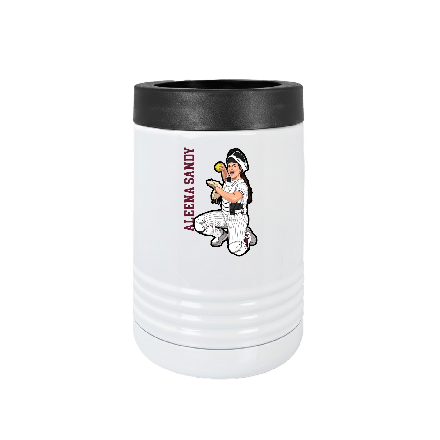 Beverage Holder — Name Vertical in White