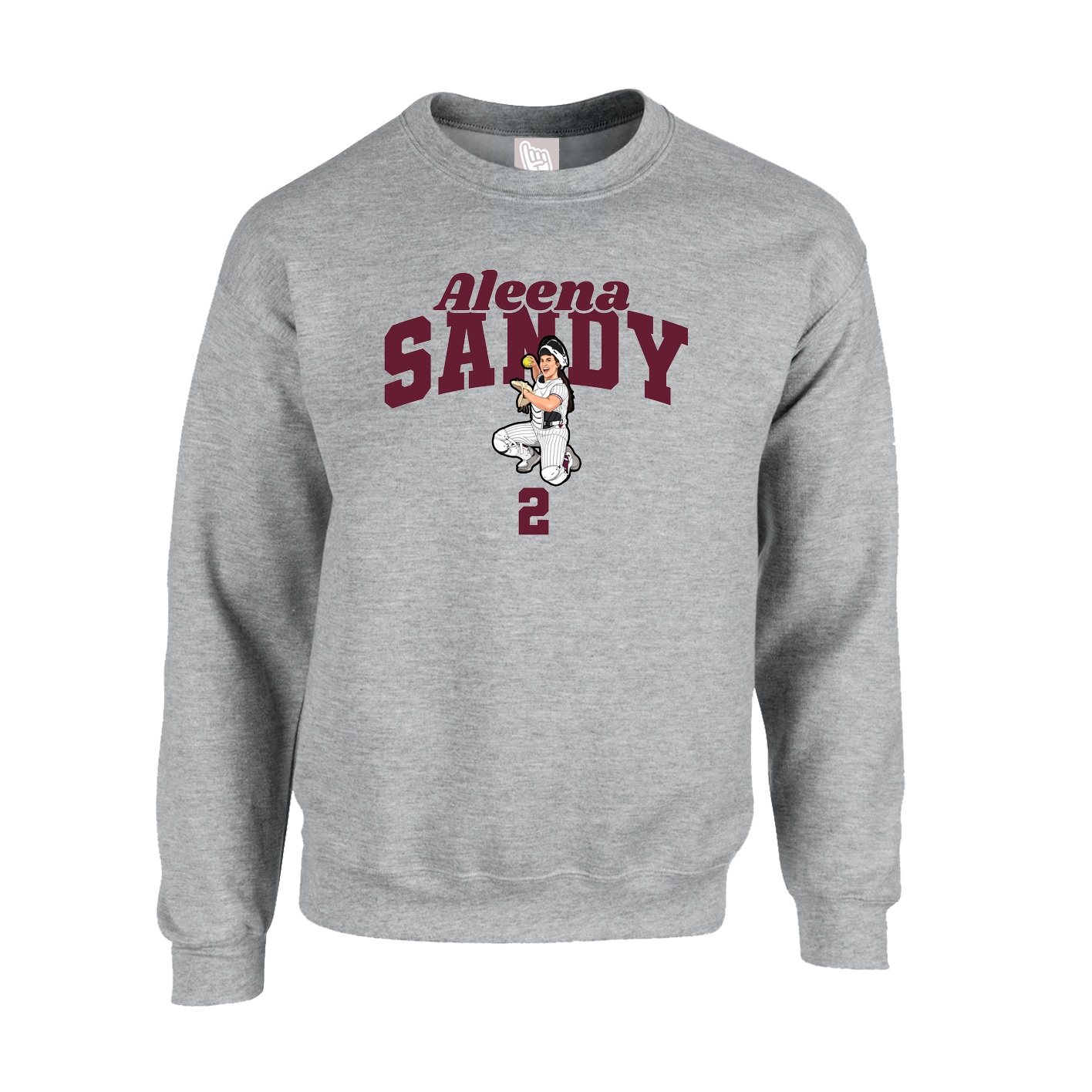 Fleece Crew — Signature Arch in Grey