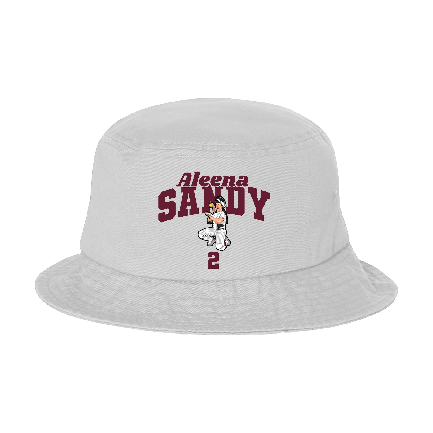 Bucket Cap — Signature Arch in White