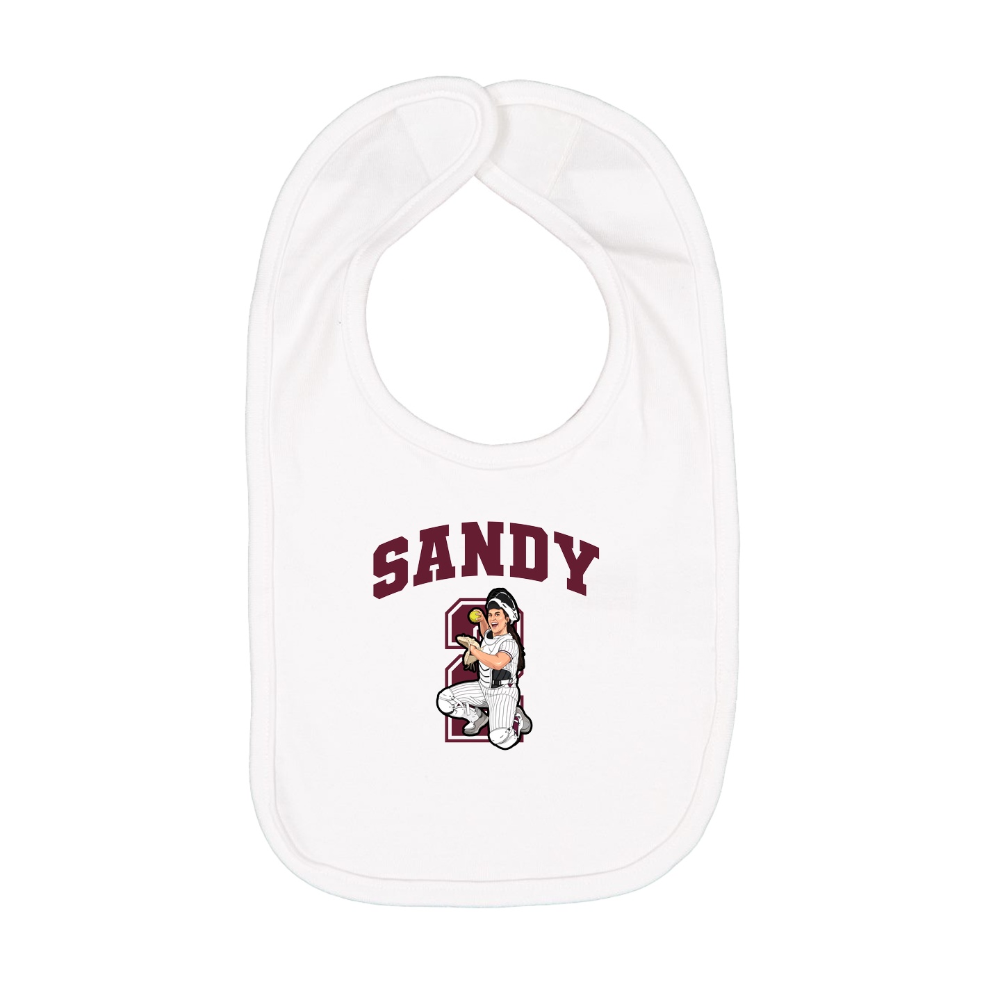 Infant Bib — Number in White