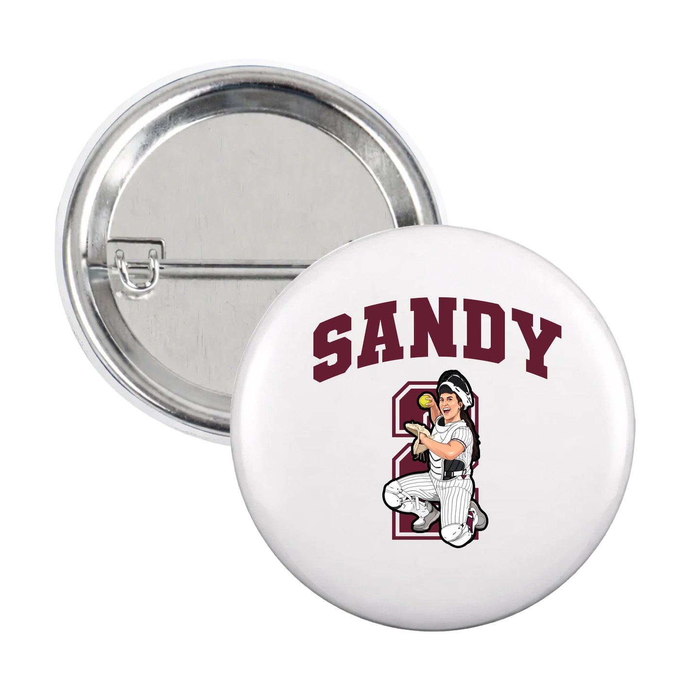 Game Day Button — Number in White