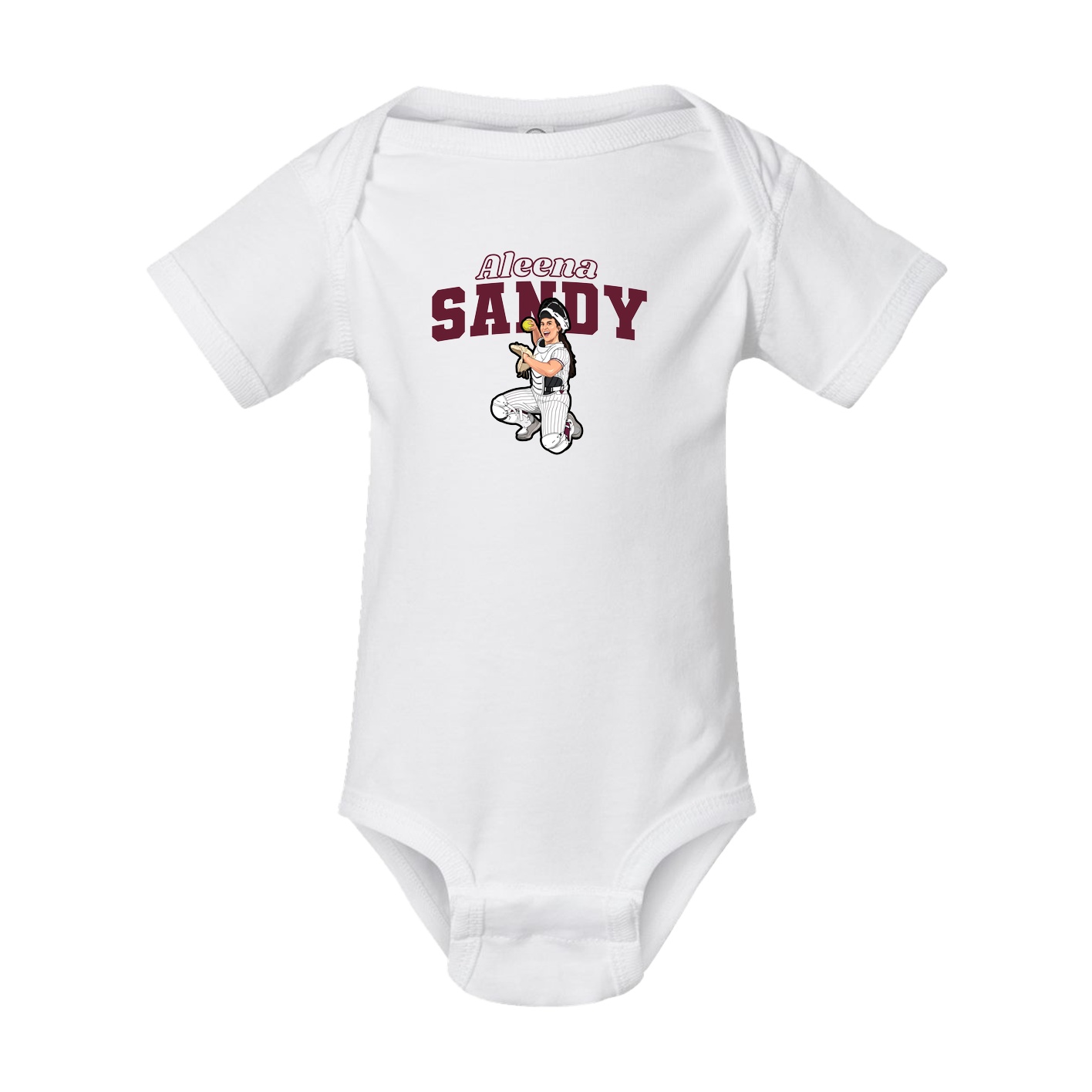 Baby Onesie — Name Arch in White