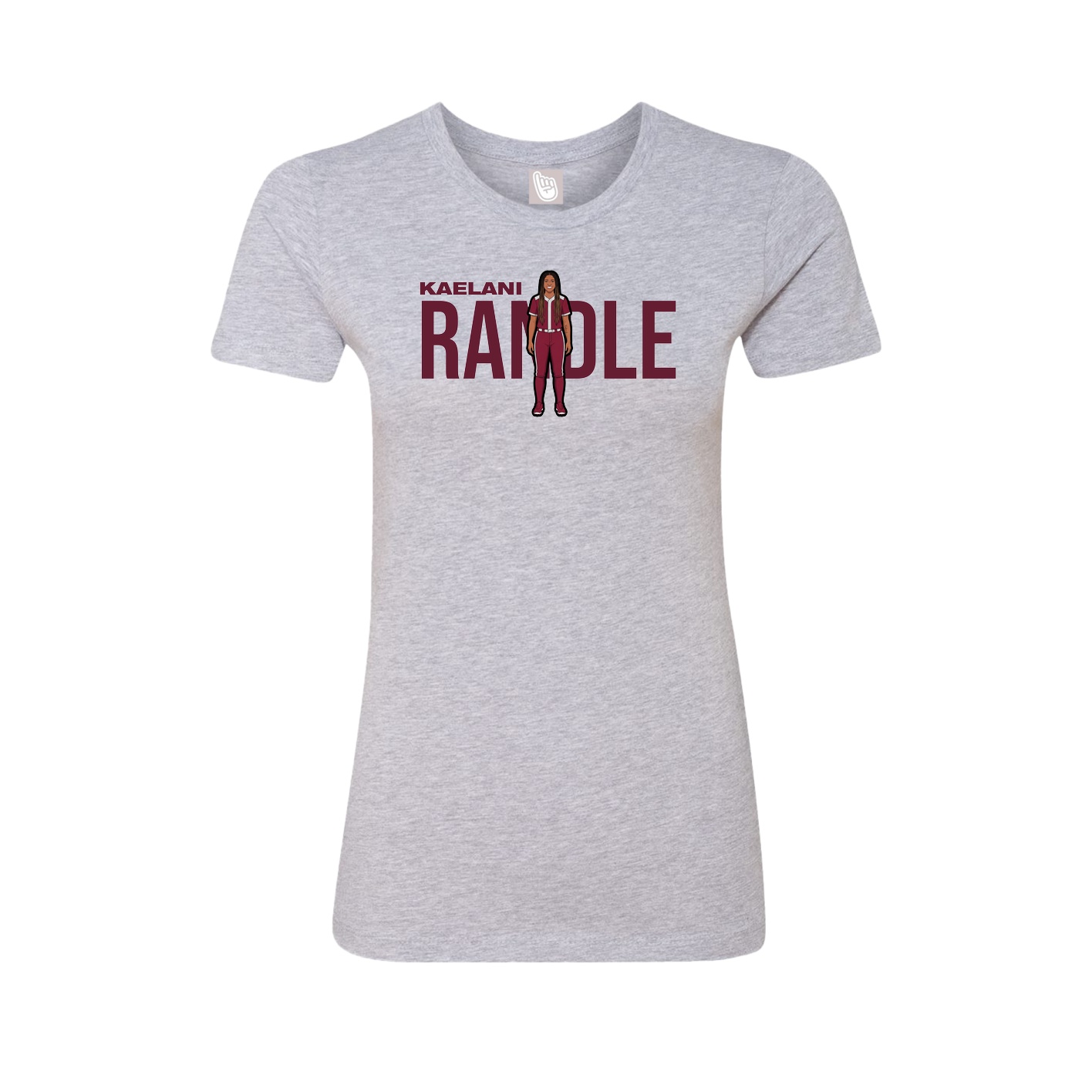 Fitted Women's Tee — Player Name in Grey