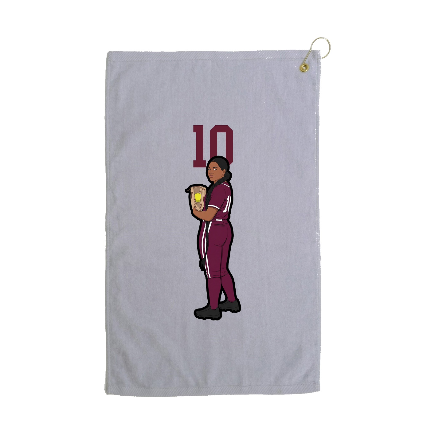 Golf Towel — Number Top in Grey