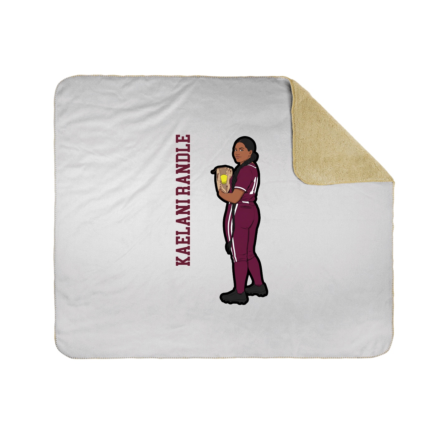 Throw Blanket — Name Vertical in White