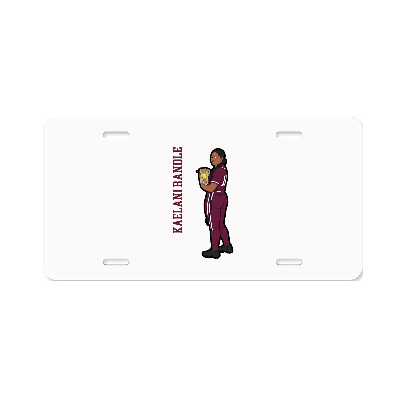 License Plate — Name Vertical in Classic