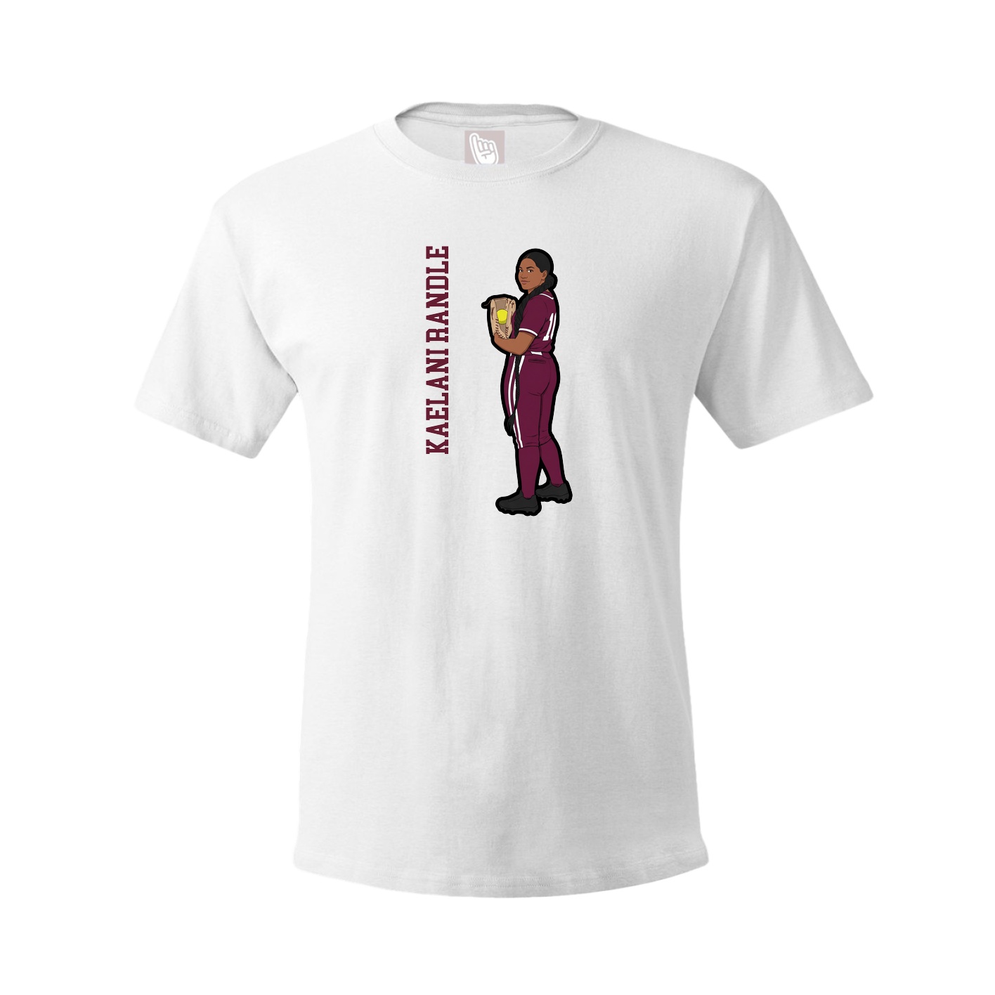 Tee — Name Vertical in White