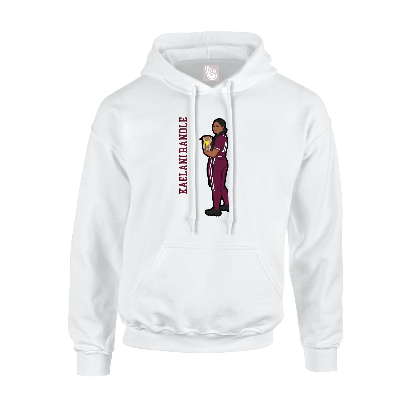 Hoodie — Name Vertical in White