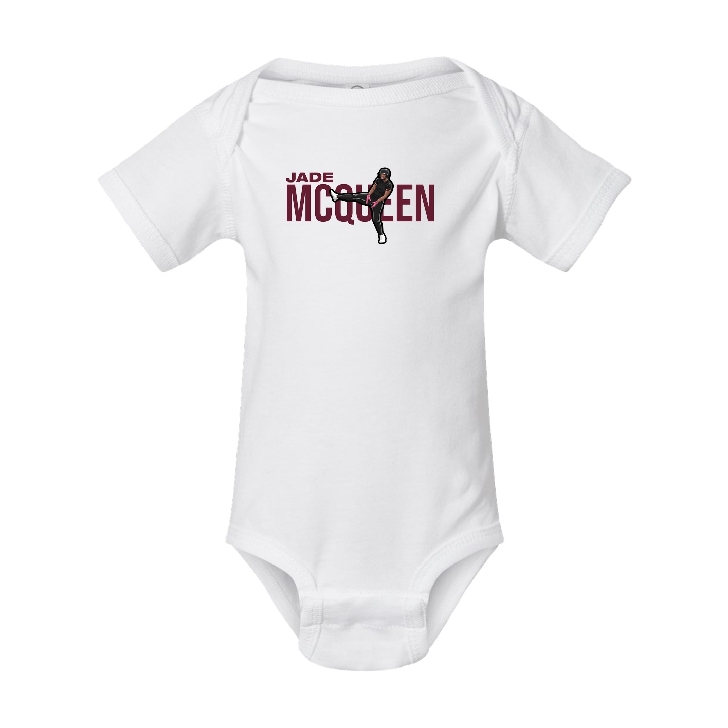 Baby Onesie — Player Name in White