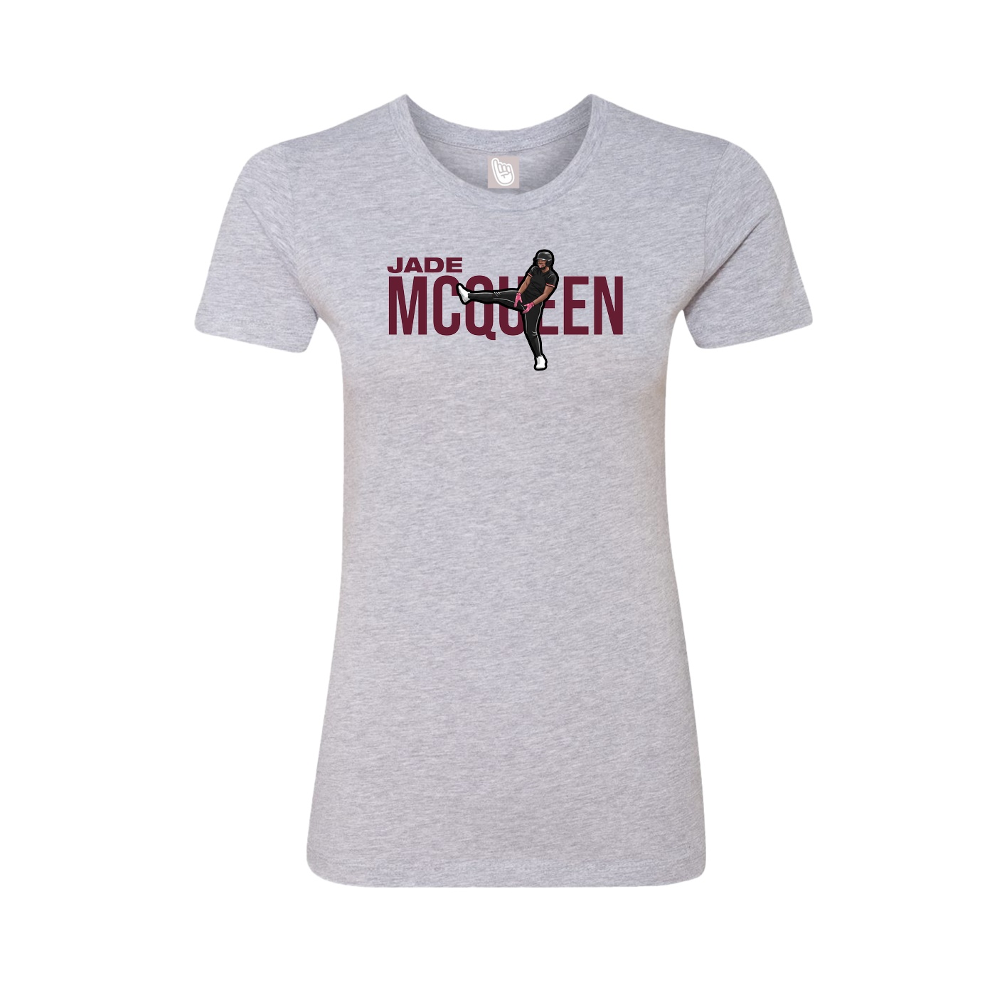 Fitted Women's Tee — Player Name in Grey