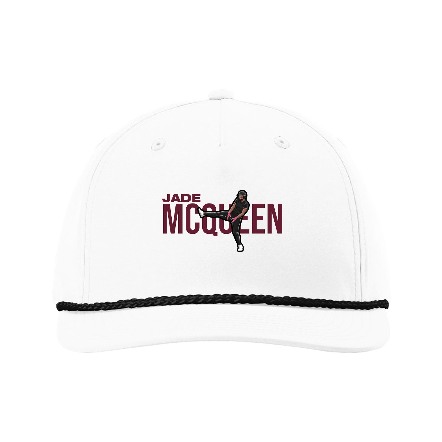 Five-Panel Classic Rope Cap — Player Name in White