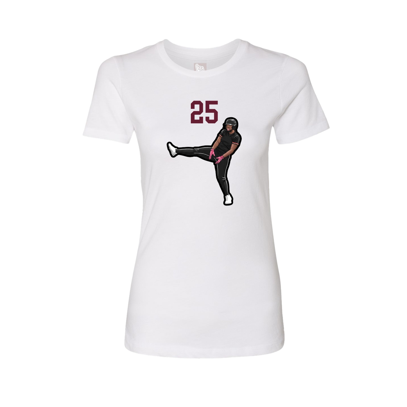 Fitted Women's Tee — Number Top in White