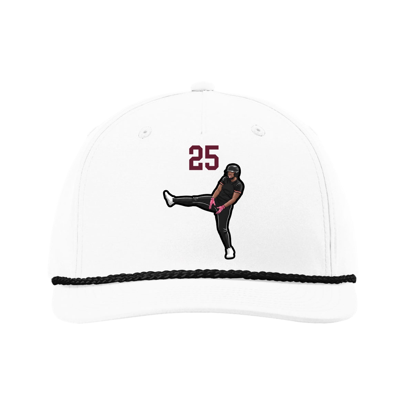 Five-Panel Classic Rope Cap — Number Top in White