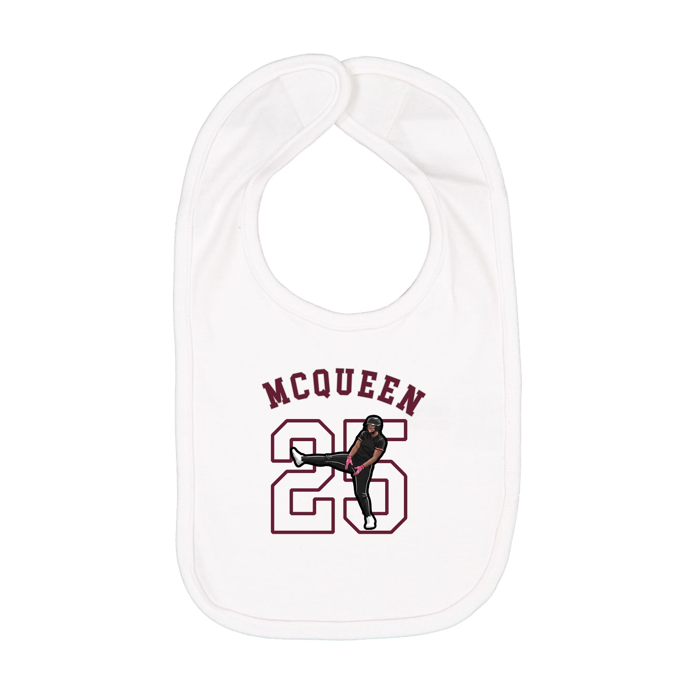 Infant Bib — Shirsey Arch in White