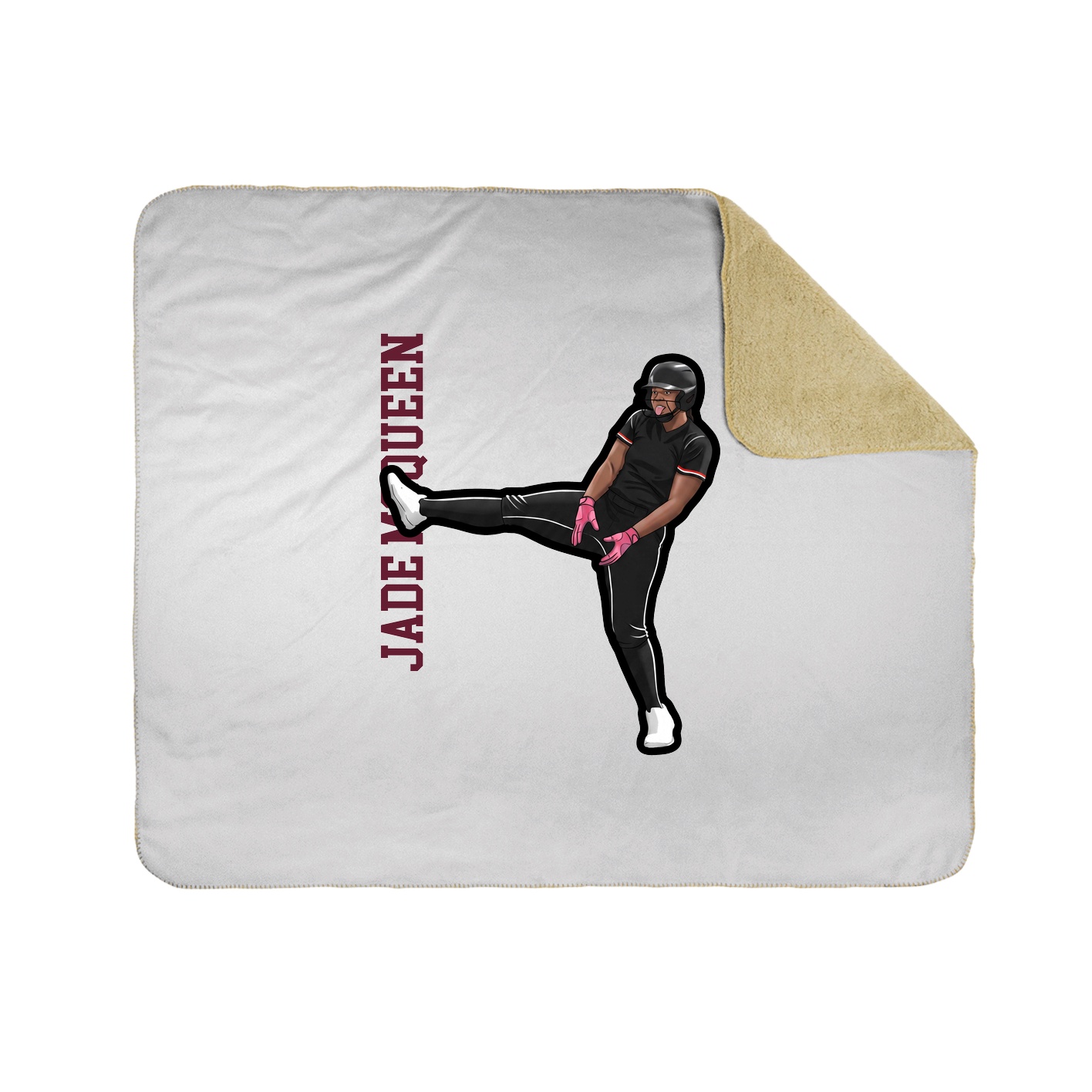 Throw Blanket — Name Vertical in White