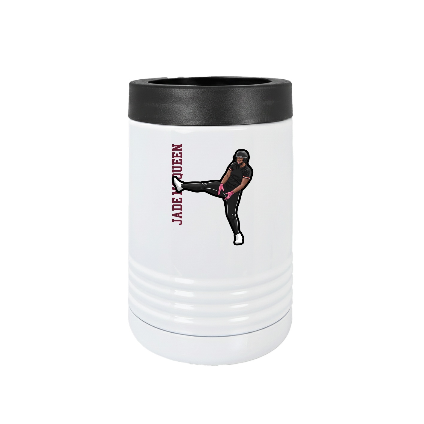 Beverage Holder — Name Vertical in White