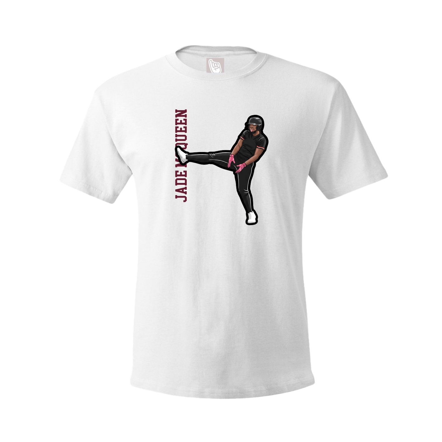 Youth Tee — Name Vertical in White