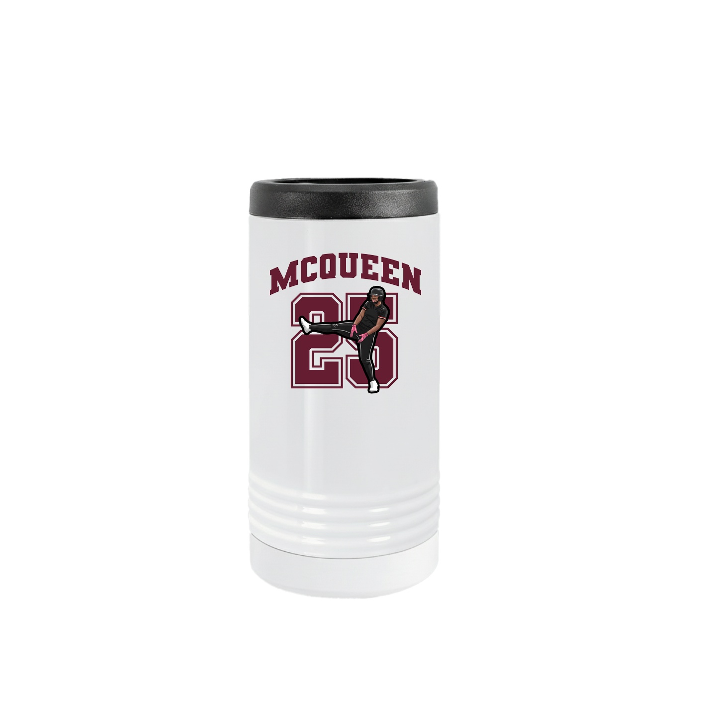 Slim Beverage Holder — Number in White