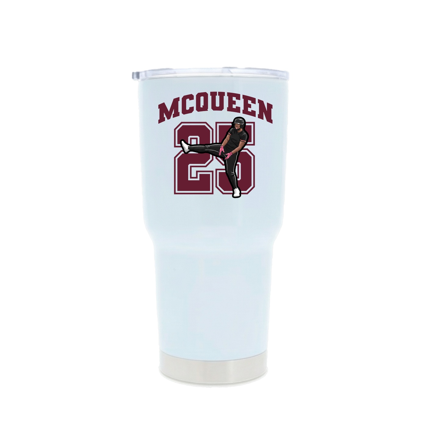 30oz Stainless Steel Tumbler — Number in White