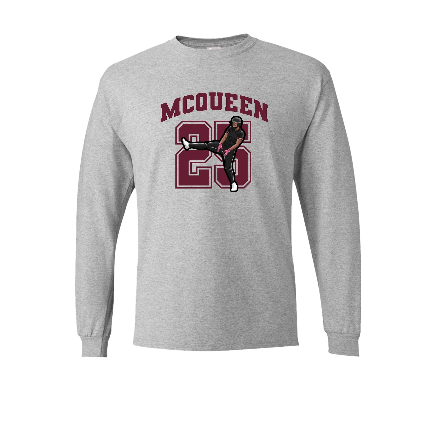Long Sleeve Tee — Number in Grey