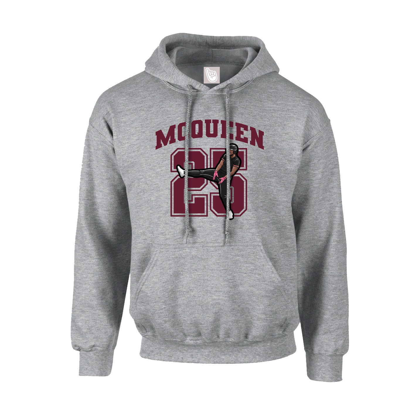 Youth Hoodie — Number in Grey