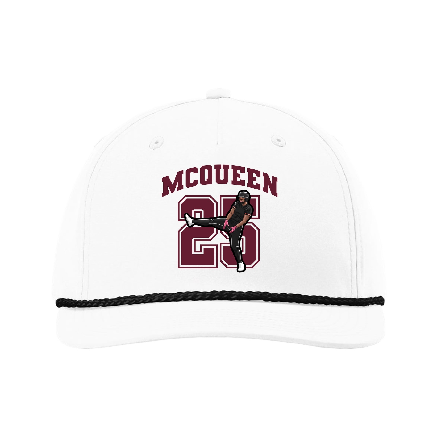 Five-Panel Classic Rope Cap — Number in White