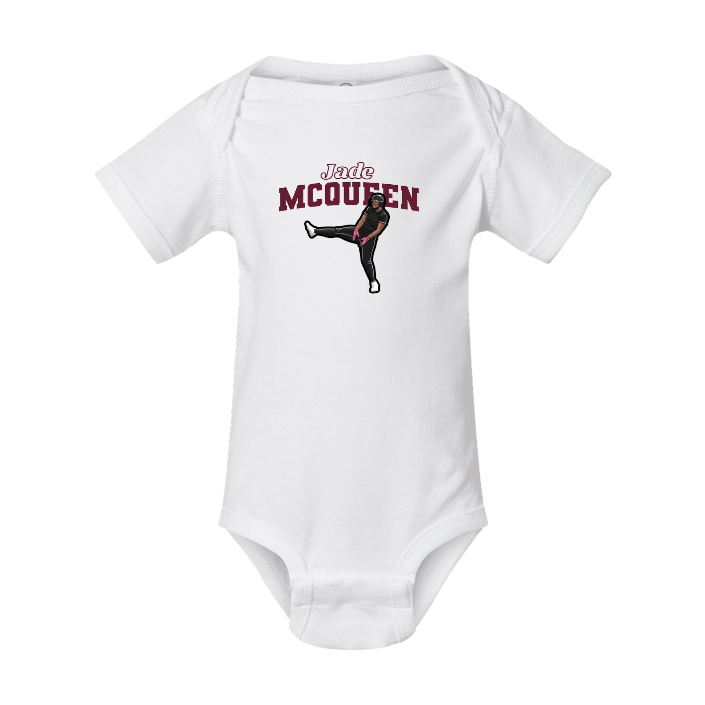 Baby Onesie — Name Arch in White