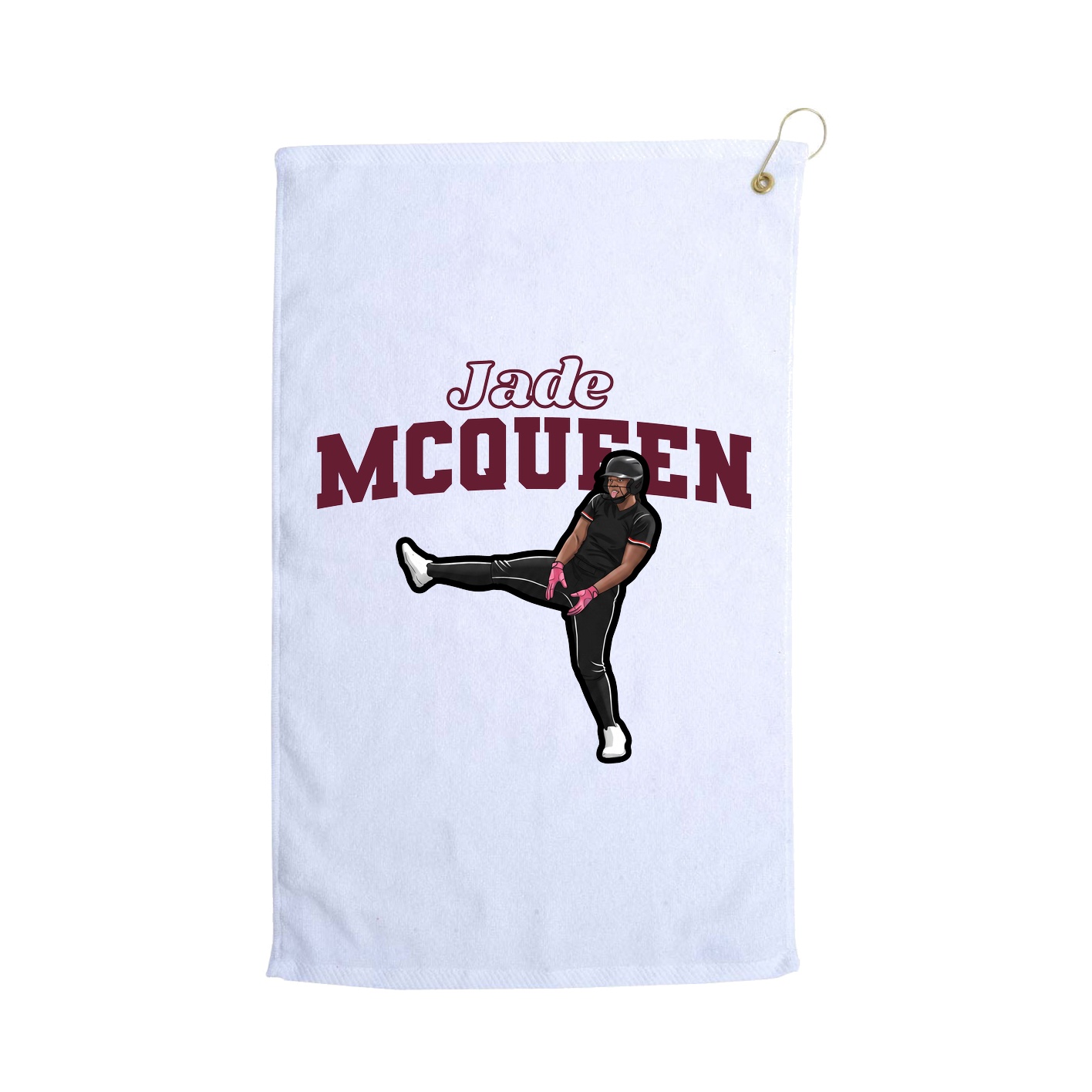Golf Towel — Name Arch in White