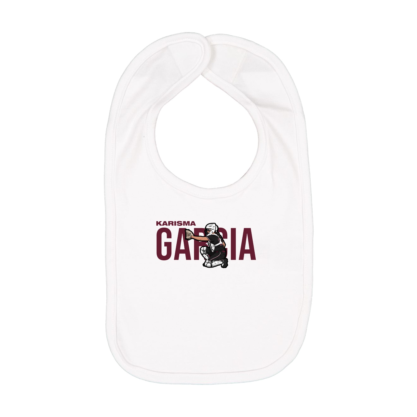 Infant Bib — Player Name in White