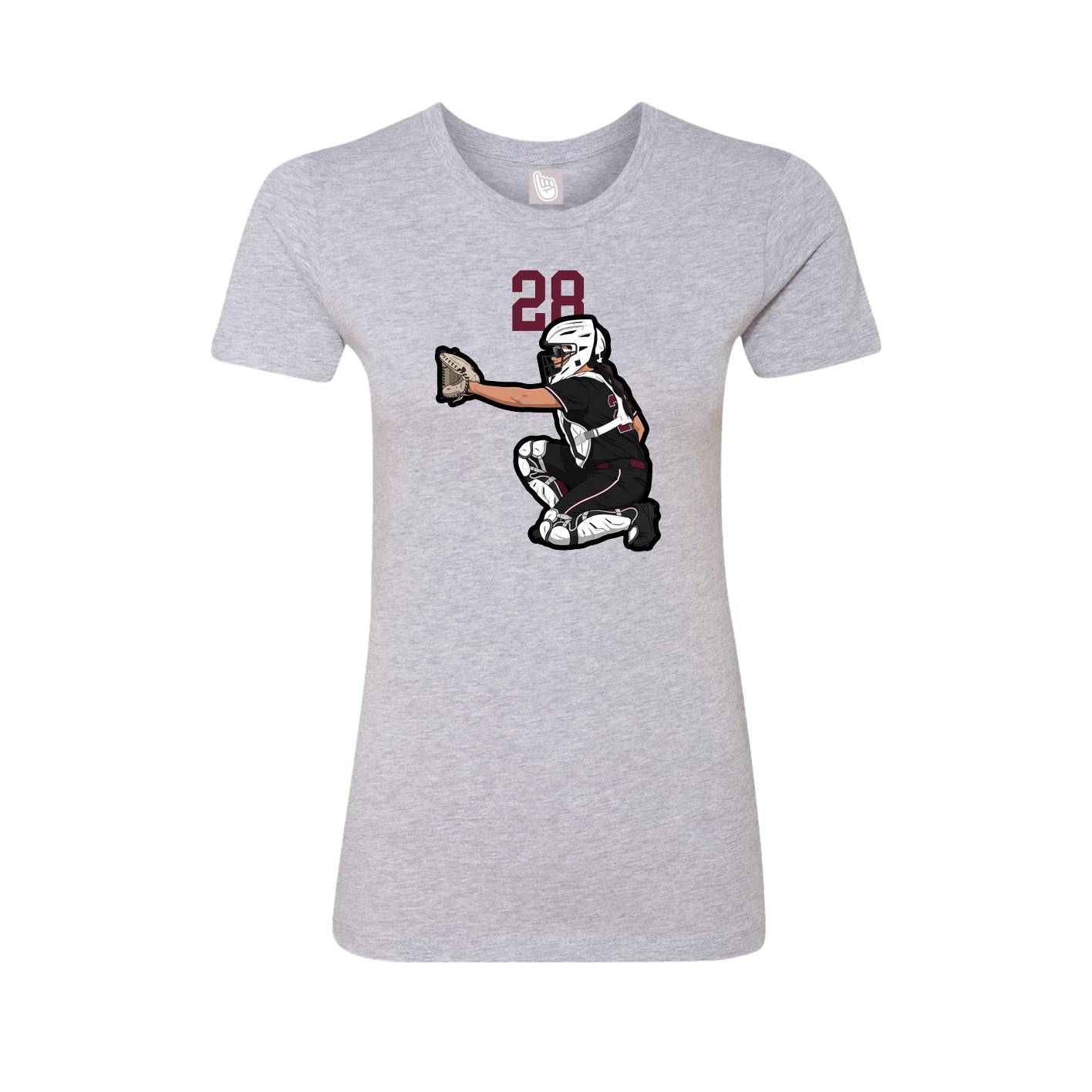Fitted Women's Tee — Number Top in Grey