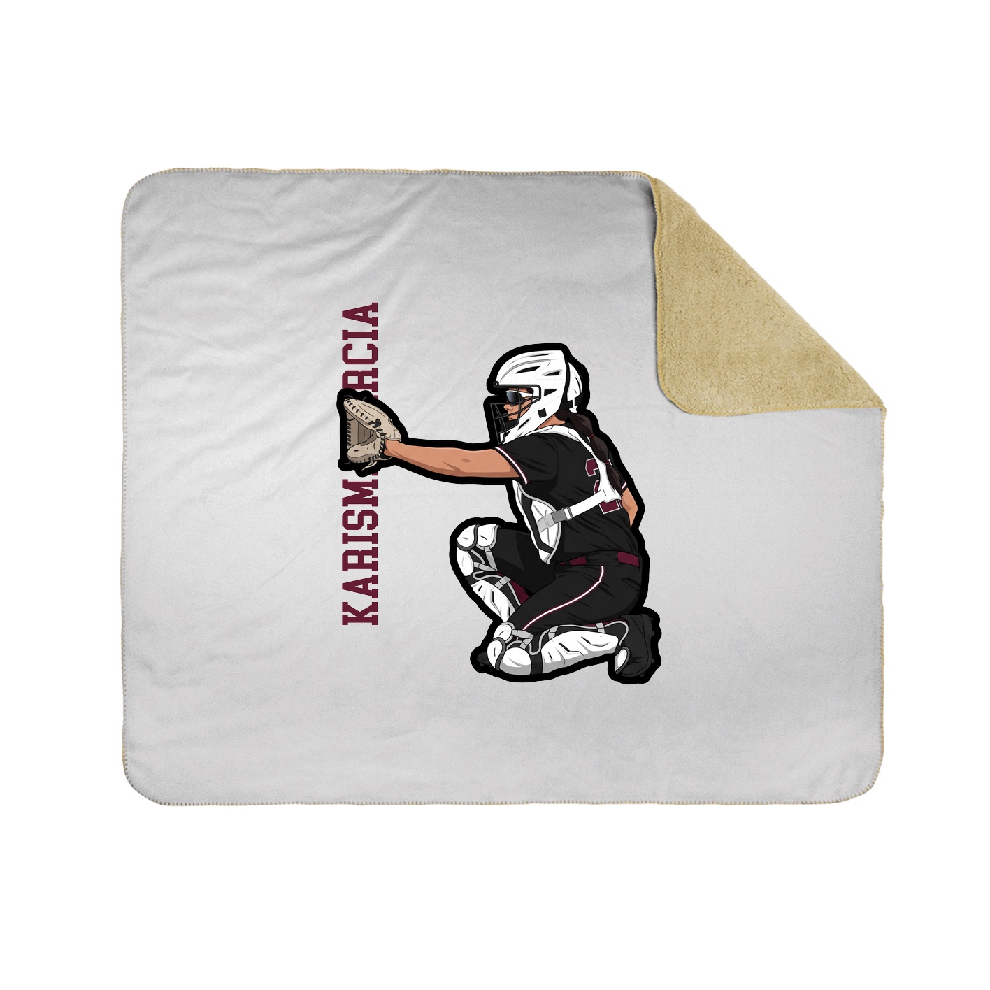 Throw Blanket — Name Vertical in White