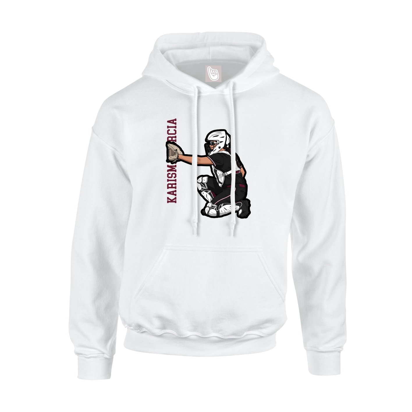 Hoodie — Name Vertical in White