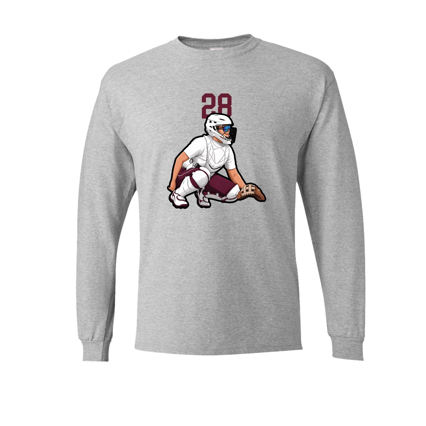 Long Sleeve Tee — Number Top in Grey
