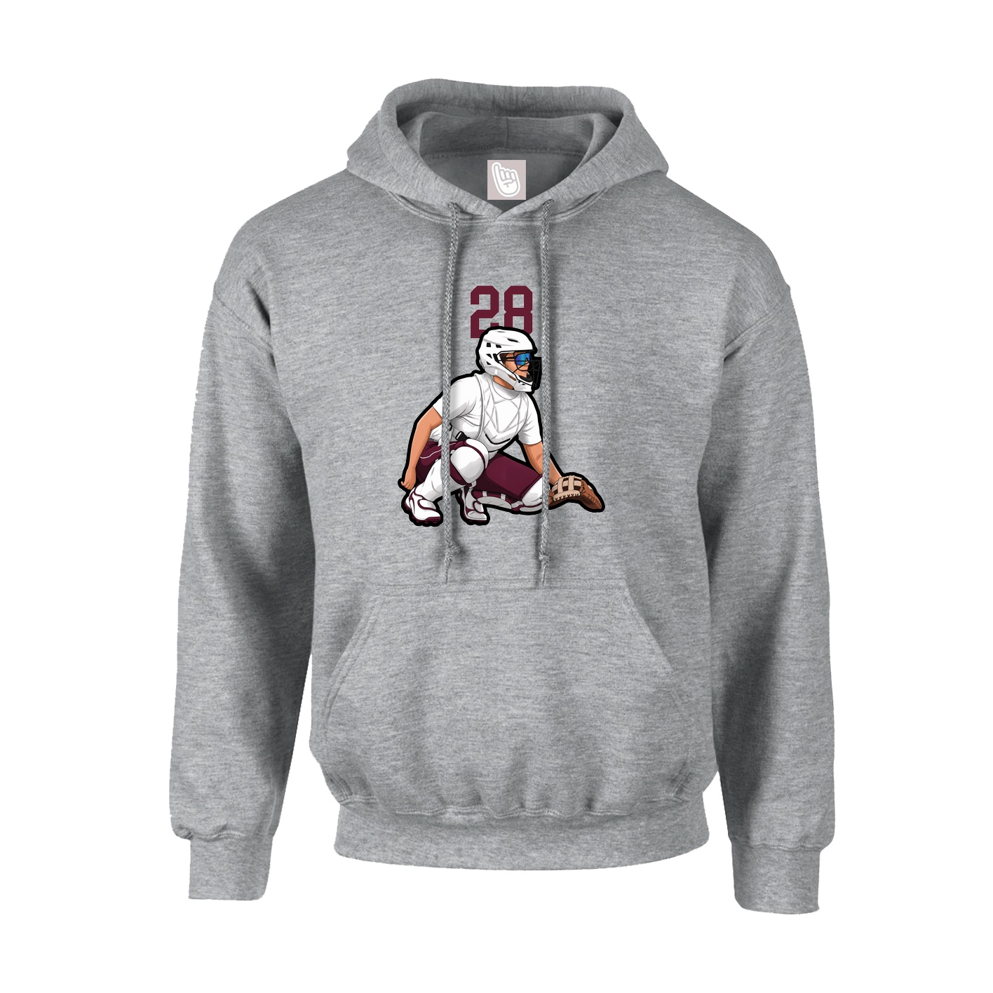Hoodie — Number Top in Grey