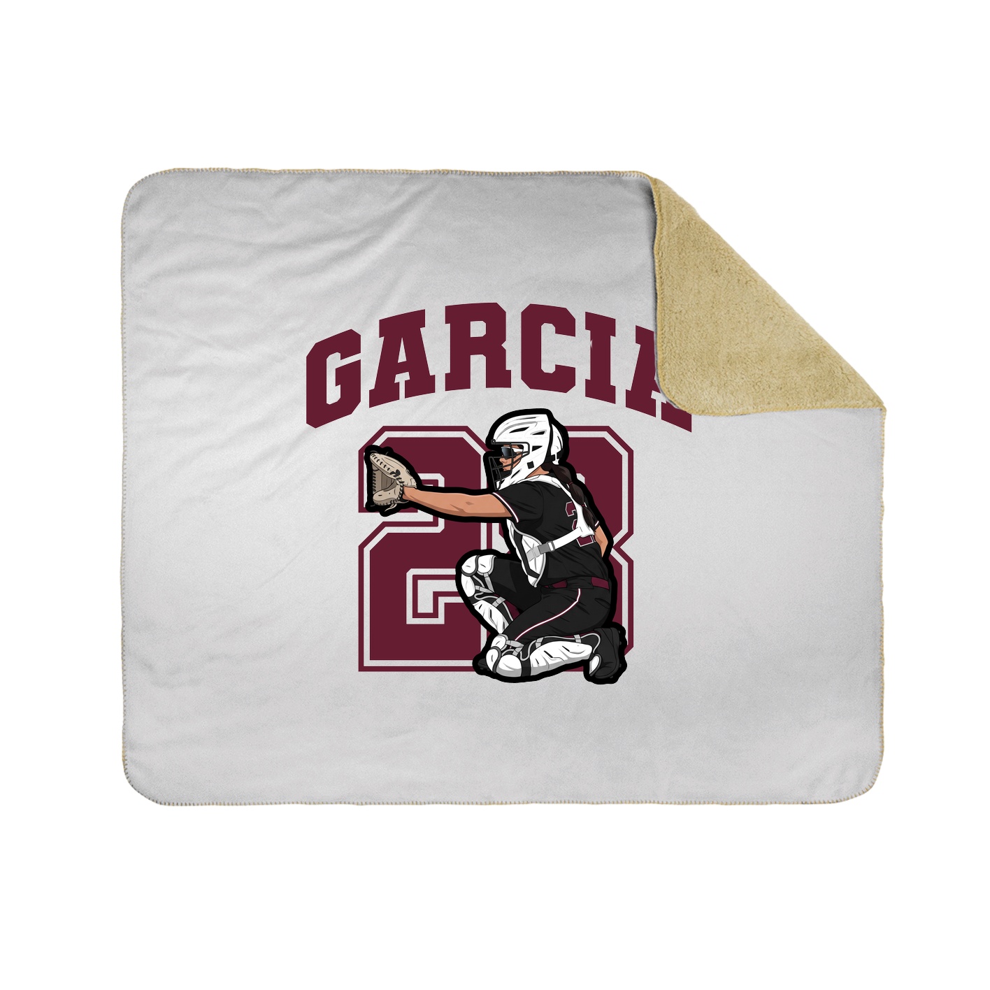 Throw Blanket — Number in White