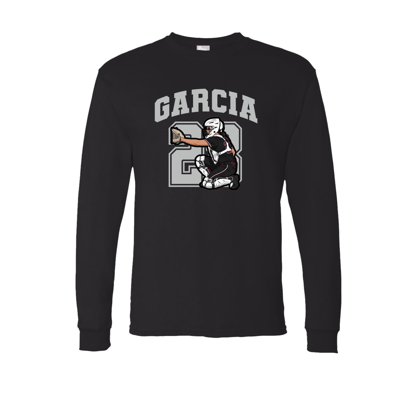 Long Sleeve Tee — Number in Black