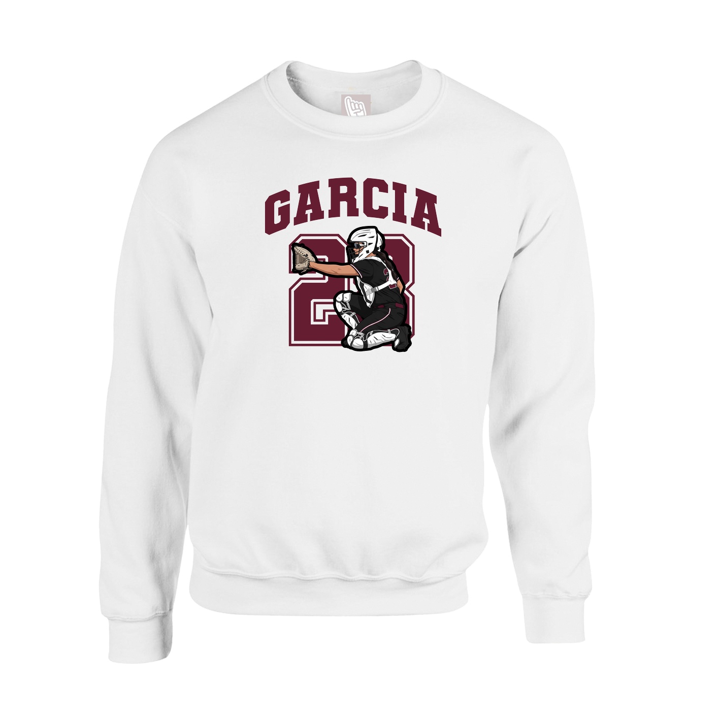Fleece Crew — Number in White