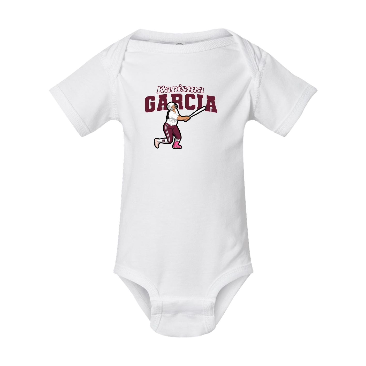 Baby Onesie — Name Arch in White