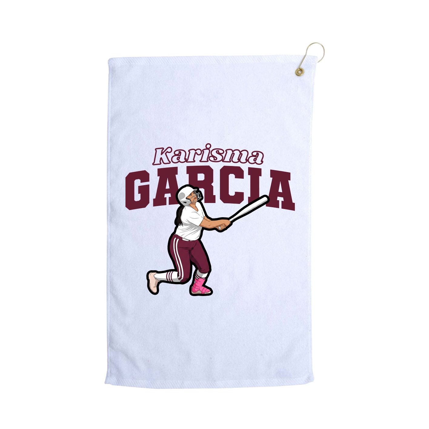 Golf Towel — Name Arch in White