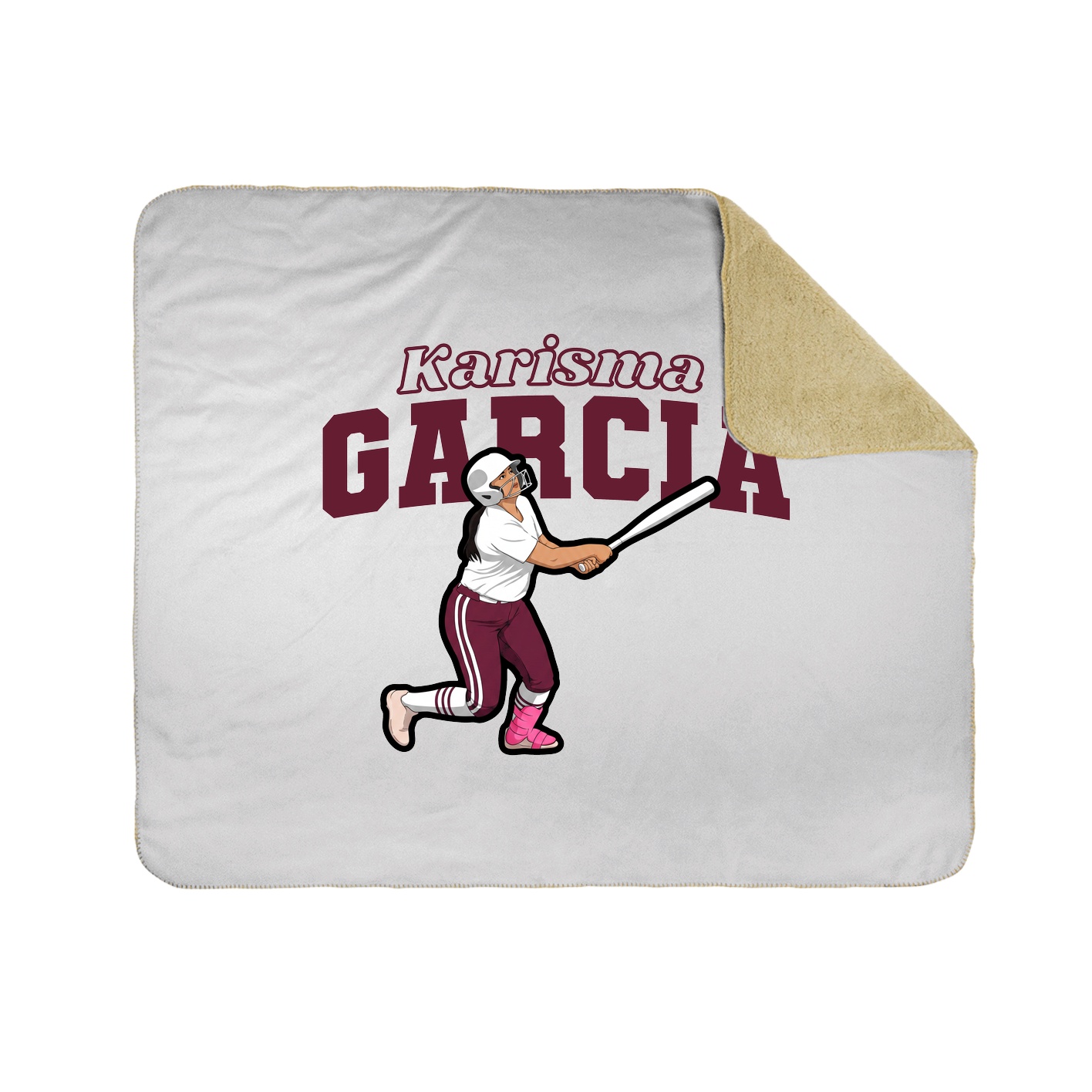 Throw Blanket — Name Arch in White
