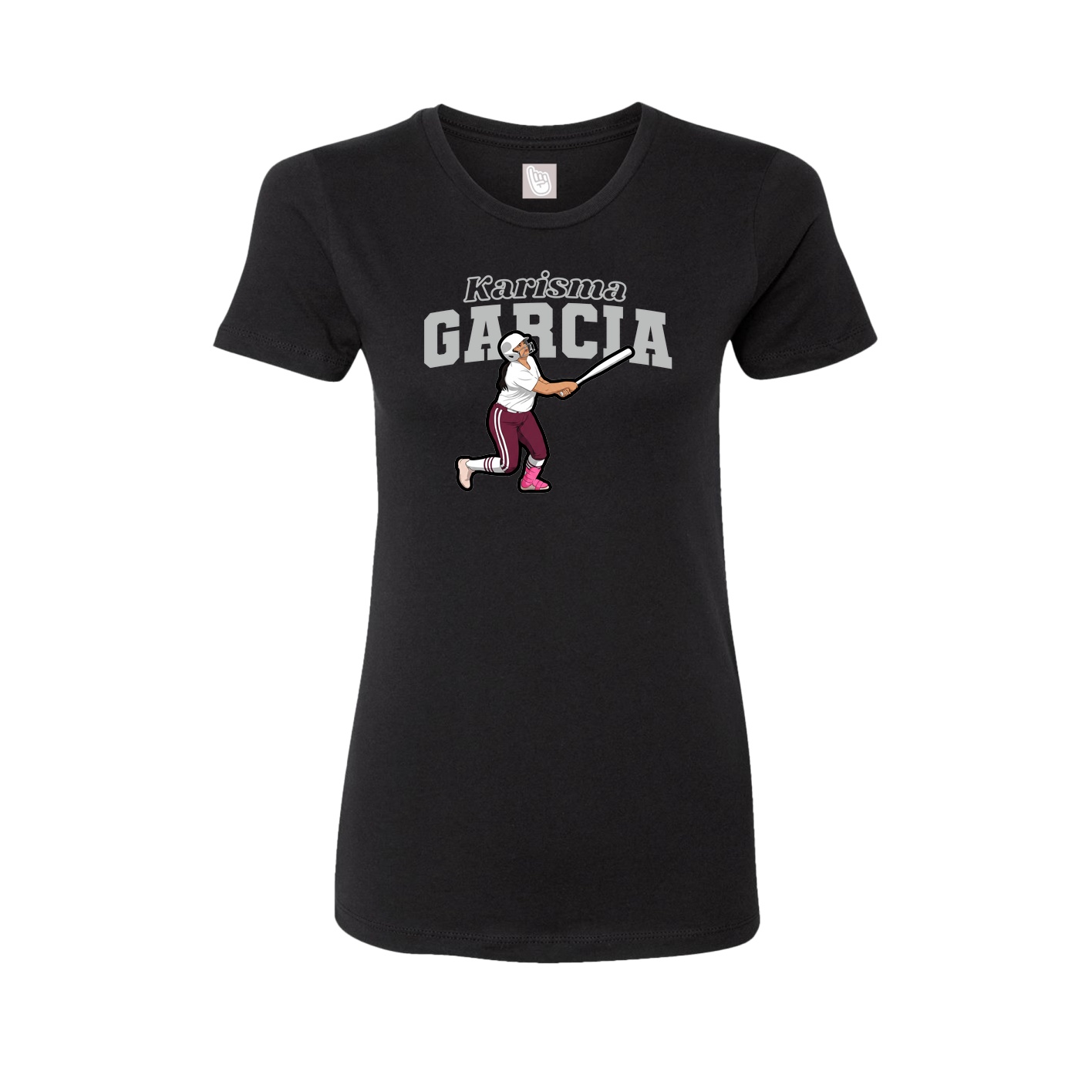 Fitted Women's Tee — Name Arch in Black