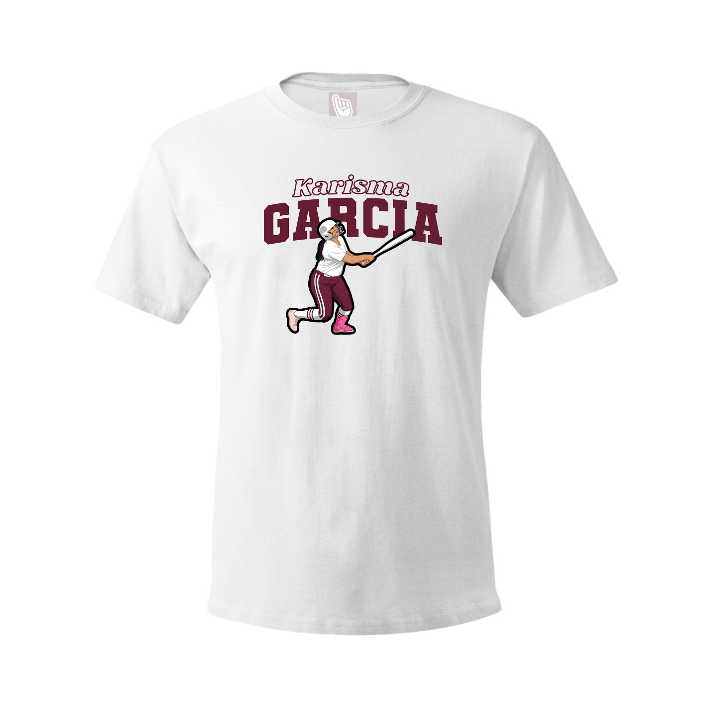 Youth Tee — Name Arch in White