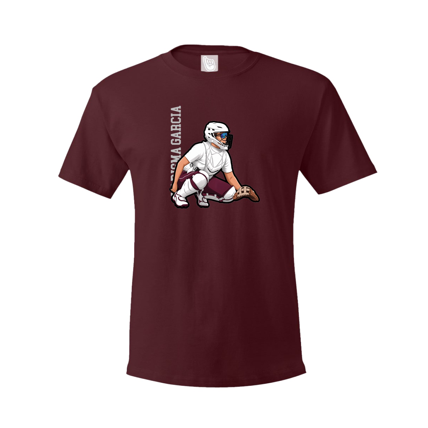 Youth Tee — Name Vertical in Maroon