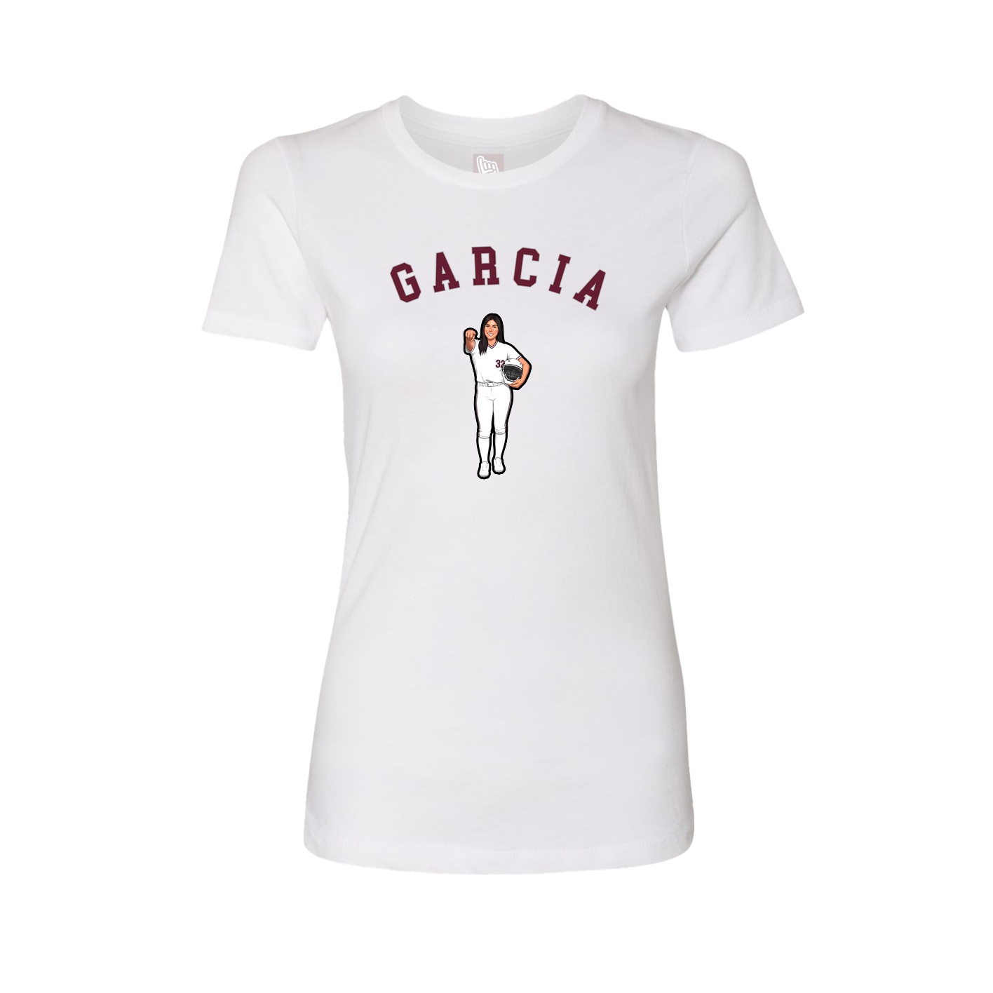 Fitted Women's Tee — Shirsey Arch in White