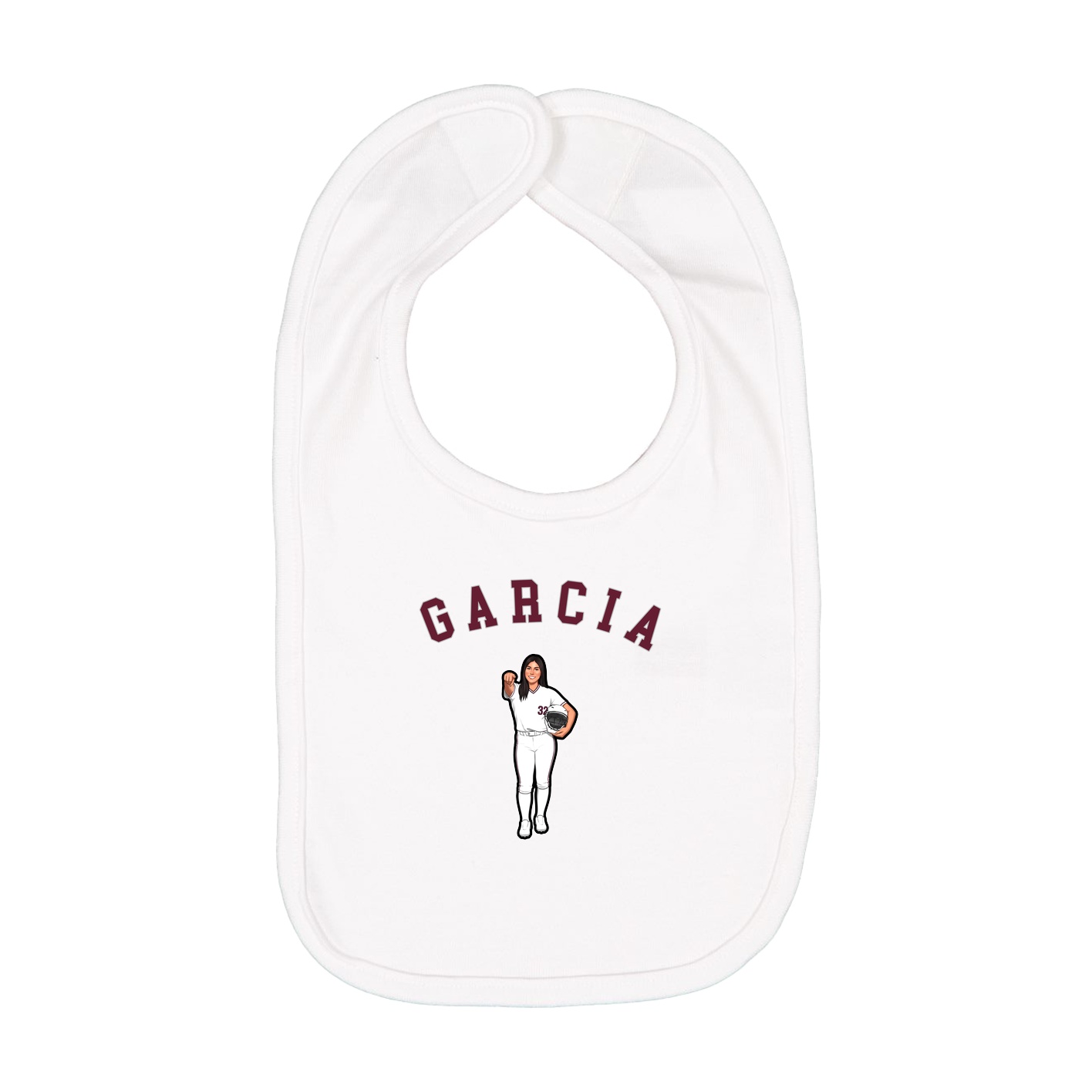 Infant Bib — Shirsey Arch in White