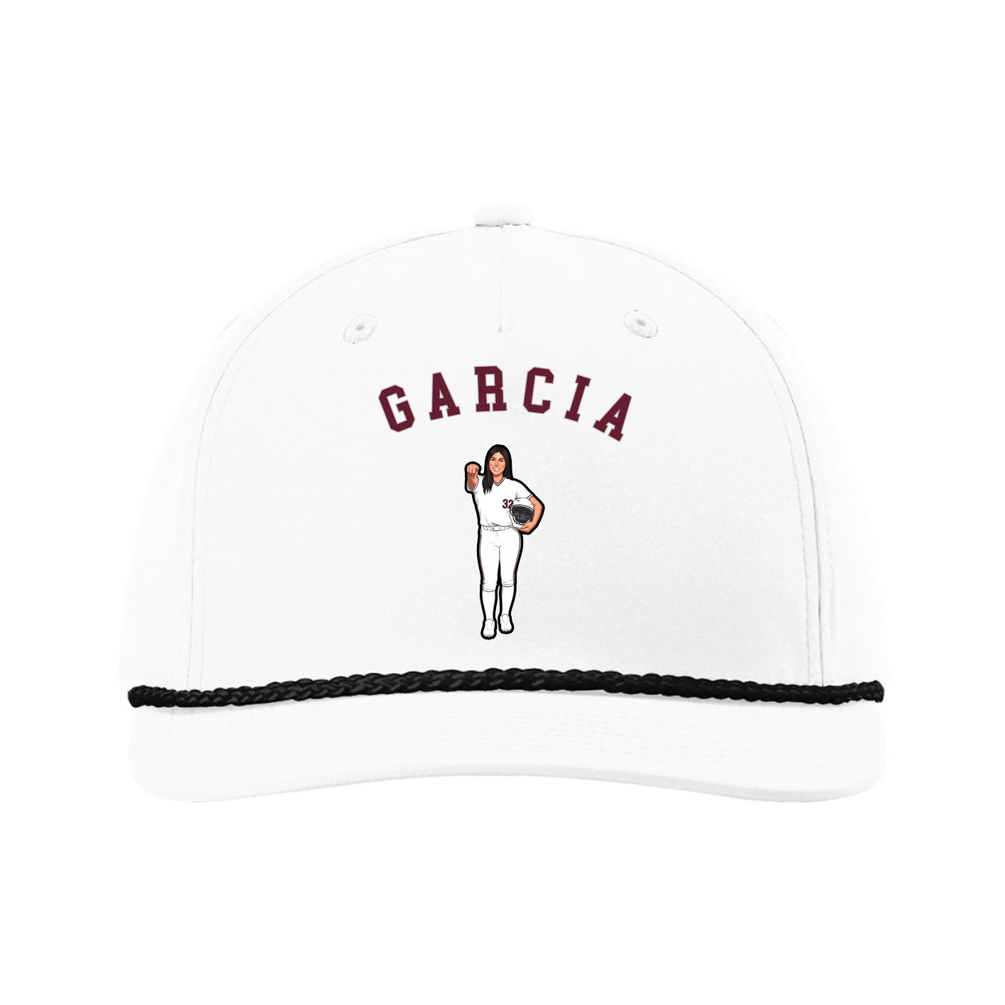 Five-Panel Classic Rope Cap — Shirsey Arch in White