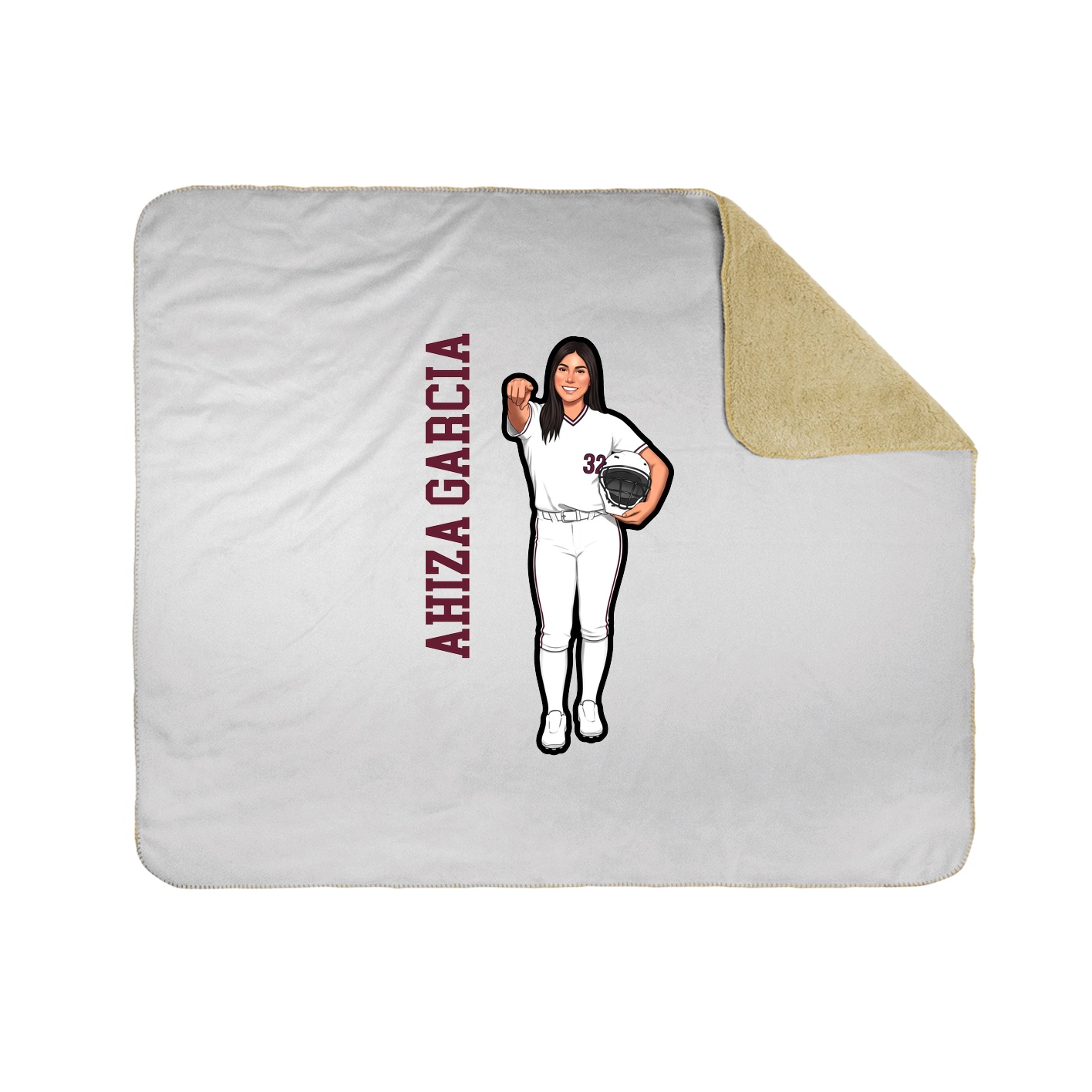 Throw Blanket — Name Vertical in White
