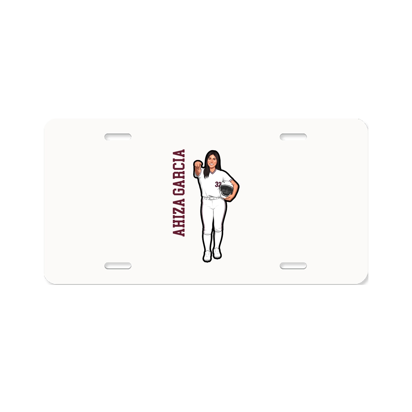 License Plate — Name Vertical in Classic