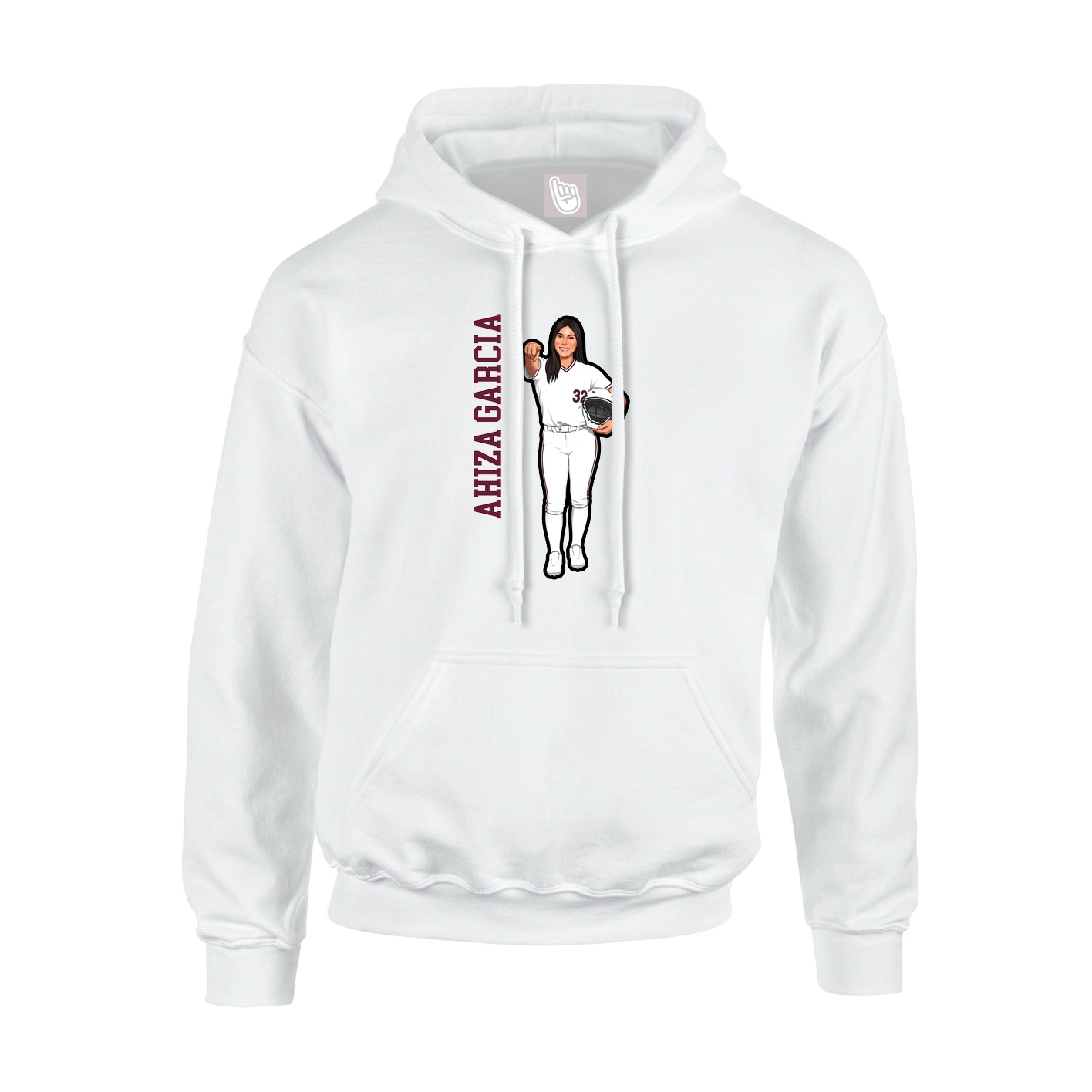 Hoodie — Name Vertical in White