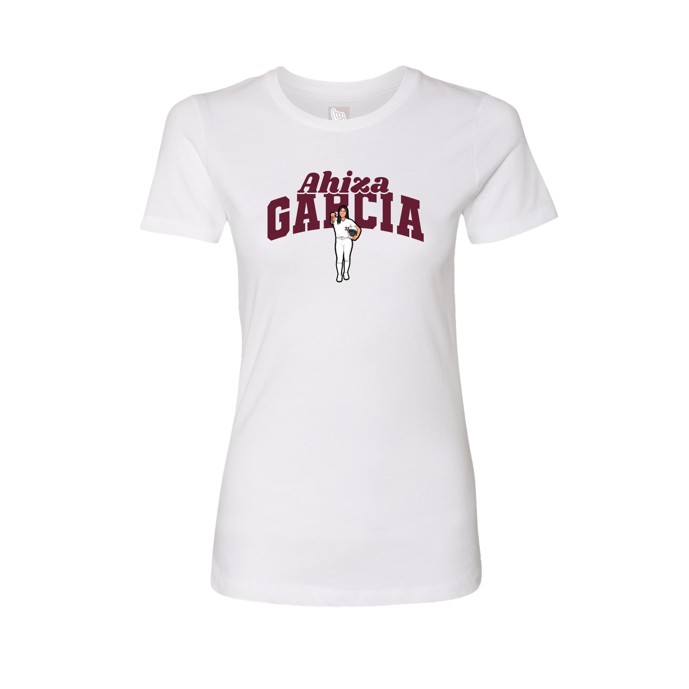 Fitted Women's Tee — Signature Arch in White
